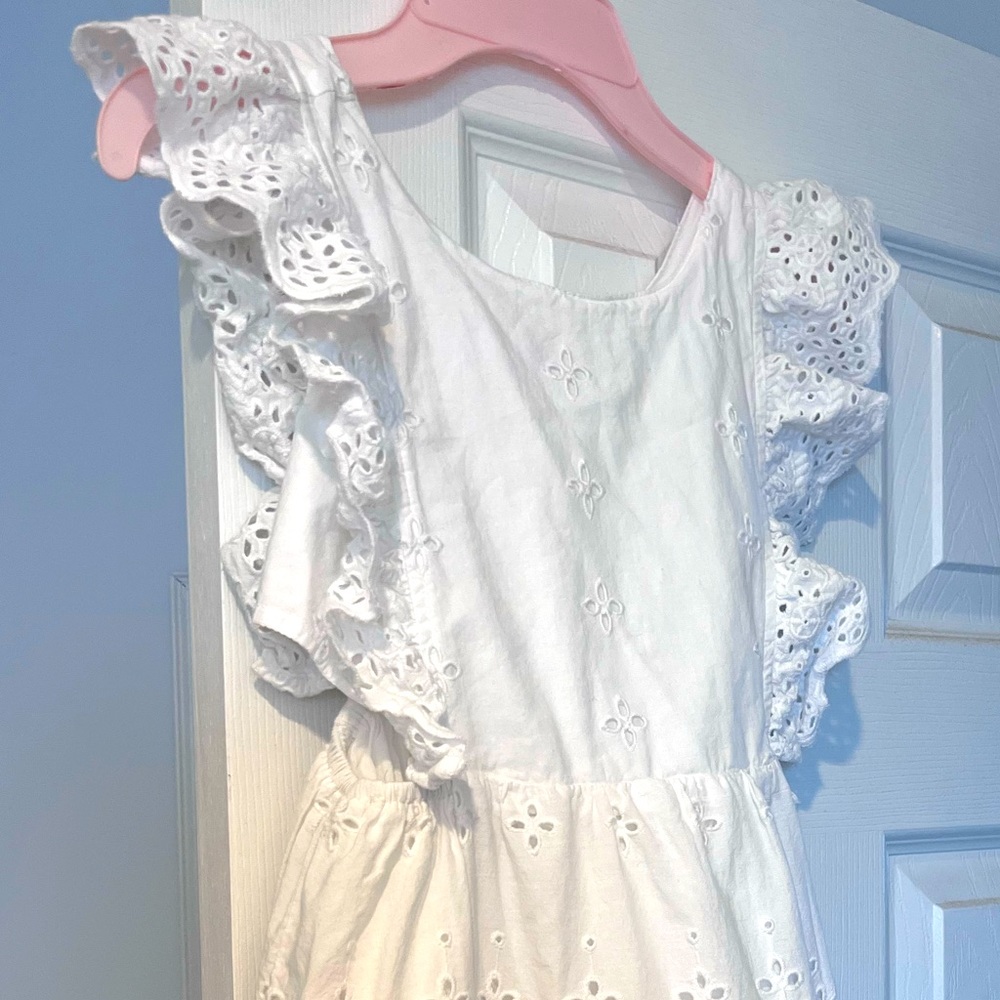 Adorable white summer dress for girls